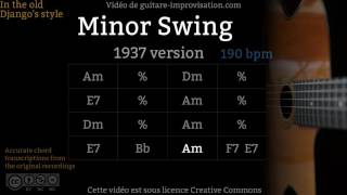 Minor Swing 190 bpm 1937  Gypsy jazz Backing track  Jazz manouche [upl. by Redmer]