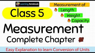 Class 5 Maths Chapter Measurement [upl. by Nefets769]