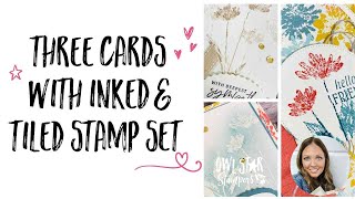 Making Three Cards with the Inked amp Tiled Stampin Up Stamp Set [upl. by Carlyle]