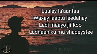 HEES  Luuley Laaantaa  Cabdalla Yuusuf Hanuuniye  Kaban  Lyrics [upl. by Oigres974]