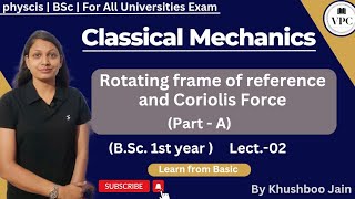 Rotating frame of reference and Coriolis forceMechanicsBSc1st yearlect02 [upl. by Langill254]