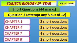 pairing scheme biology fsc first year  1st year biology paper scheme 2023 [upl. by Etnoel]