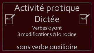 Dictée des verbes conjugués sans verbe auxiliaire  Verbes du 3e groupe Partie 18 [upl. by Wulf]