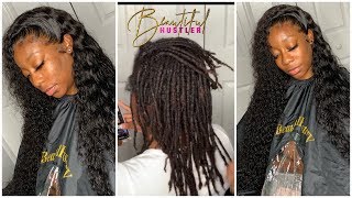 START TO FINISH🥰Lace Install Over Medium Length LocsDreads 😍WwwibhslayscomMy Brand😍 [upl. by Bellis]