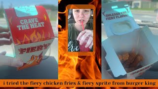 tried the fiery chicken fries and the fiery strawberry sprite at burger king [upl. by Egroej]