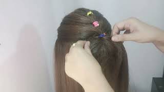 Nice  cute easy hairstyle for long hair Hairstyle for teenagers Hair style girl simple and easy [upl. by Naesed]