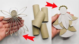 👼 How to Make Angel Easy  Xmas Ornaments DIY 🎄 Toilet Paper Rolls Upcycling Project 😇 Eco Crafts [upl. by Kirbie191]