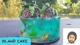 ISLAND CAKE 🏝Comment faire ce magnifique gâteau Tutorial Jelly cake Ocean cake Cake trends 2020 [upl. by Eelrefinnej]