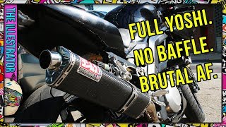 SV1000 Yoshimura Full Exhaust w Acceleration  No Baffle [upl. by Zelde68]