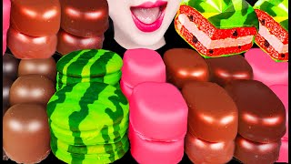 ASMR MUKBANG CHOCOLATE ICE CREAM WATERMELON DESSERT 초콜릿 아이스크림 먹방 EATING [upl. by Aseek]