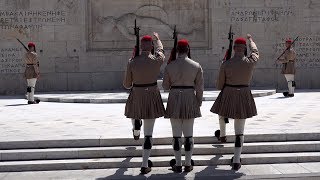 Greece Athens Pt01  Syntagma Square  changing of the guard at parliament [upl. by Einafit]