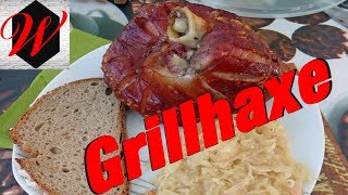 Knusprige Schweine Grillhaxen vom Drehspieß auf der 57er Weber Kugel Grillen schnell und einfach [upl. by Callum]