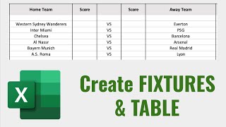 Create Fixture List amp League Table in Excel  Tutorial [upl. by Alyad]