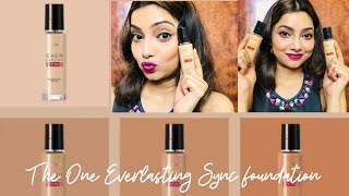 The One Everlasting Sync Foundation Review and Swatches  Oriflame Foundation  October New Launch [upl. by Nylatsirhc]