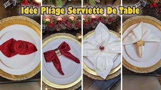 quotDIYquot 5 pliages de serviettes faciles pour vos magnifiques tables de fêtes [upl. by Noivert]