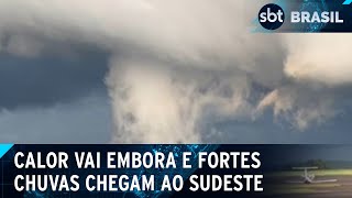 Chuvas e tempo frio devem atingir a região sudeste  SBT Brasil 210324 [upl. by Fishbein]