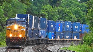 A Long CSX Double Stack Intermodal Train [upl. by Teador983]