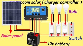 How to connect Solar charge controller With Solar and Battery🔥Solar charge controller  dcboard [upl. by Franckot]