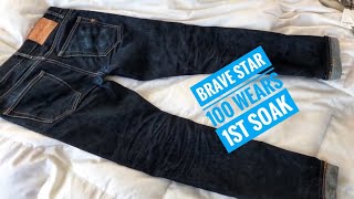 Brave Star Cone Mills Raw Selvedge Denim 100 wears 1 wash [upl. by Araet]