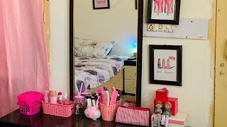 dressing table organization  tips to organize makeup in dressing table  vanity tour [upl. by Grunenwald985]