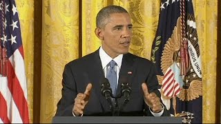 Obama alla stampa dopo la sconfitta elettorale quotCollaboriamo con repubblicaniquot [upl. by Crooks641]