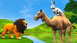 बुद्धिमान ऊंट खरगोश और दुष्ट शेर Camel Rabbit Fox and Lion Story Sher Khargosh Unt Ki Kahani [upl. by Sdlonyer]