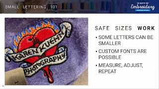 Embroidery small lettering 101  Webinar [upl. by Beller793]