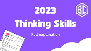 2023 Selective High School Placement Test  Thinking Skills Full Explanation [upl. by Ahseekan161]