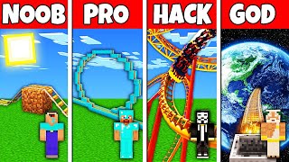 Minecraft Battle NOOB vs PRO vs HACKER vs GOD ROLLERCOASTER BUILD CHALLENGE in Minecraft [upl. by Aldercy129]