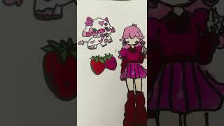 Strawberry cow 🍓🐮 cute art strawberry [upl. by Airdnas]