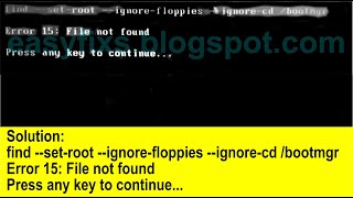Solution Error 15 File not found Press any key to continue error Windows 7 [upl. by Erlina922]