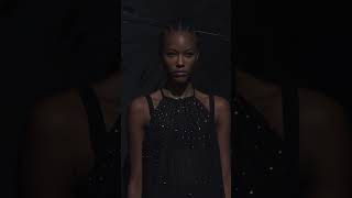 LOOK 3  HAMMERED STUDDED GRID CAPED TOP BANDEAU AND TROUSER shorts cucculellishaheen nyfw [upl. by Dominick]