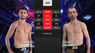 Алан Гомеш де Кастро vs Аскар Аскаров  Alan Gomes de Castro vs Askar Askarov  ACA 166 [upl. by Viguerie843]