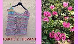 2 Tuto Tricot Pull Femme au point ajouré et au point de Blé facile 3436 à 5052 [upl. by Eirallih427]