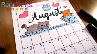 DIY  AUGUST CALENDAR  BULLET JOURNAL DECORATION ORGANIZATION [upl. by Vasiliu798]