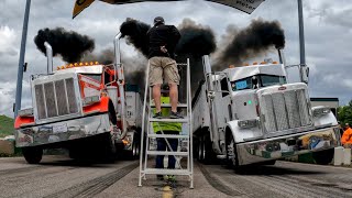 Epic Uphill Loaded Semi Drag Racing Action from Uncs Semi Stampede June 2024 [upl. by Doerrer529]