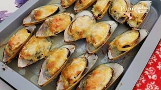 BAKED MUSSELS  Buttery Garlicky amp Cheesy [upl. by Truelove]