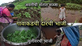 शेतातून आणली दारची भाजी  चुलीवरची पालेभाजी  गावाकडचा निसर्ग  Kokan vegetables  Kokankar Avinash [upl. by Roye]