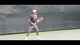 Roger Federer forehand slow motion practicing at Sony Ericsson 2009 [upl. by Isidor]