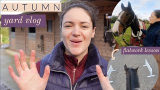 Autumn Yard Vlog  Woody Update  Flatwork Lesson  Riding With Rhi  UK Equestrian YouTuber [upl. by Iznek]