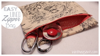 EASIEST Lined Zipper Bag  How to  Whitney Sews [upl. by Caras411]