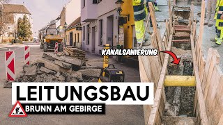 Wie funktioniert Leitungsbau Kanalsanierung Inliner  Baustelle Wiener Straße BrunnGebirge [upl. by Enihpesoj255]