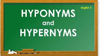 ENGLISH 3 QUARTER 3 HYPONYMS and HYPERNYMS [upl. by Ancalin975]