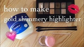 how to make gold shimmery highlighter✨yurika [upl. by Dnumyar]