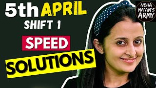 5th APRIL SHIFT 1 JEE APRIL 2024 PAPER SOLVING  SPEED SOLUTIONS  JEE MATHS  NEHA MAM jee2024 [upl. by Akkin91]