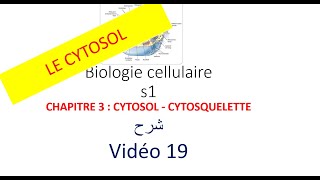 biologie cellulaire s1 vidéo 019  CYTOSOL  CYTOSQUELETTE شرح [upl. by Ibby179]