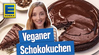 Veganer Schokokuchen  Saftiges amp veganes Schokokuchen Rezept [upl. by Nnayllehs]