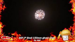 S6FP Shell 150mm ghost silver to red  Klasek pyrotechnics [upl. by Ydollem]