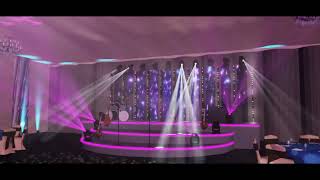 Basic Wedding Lighting amp Tiered Stage Render For A Live Band Production With LED Screen amp Sunstrips [upl. by Ardnuaek]