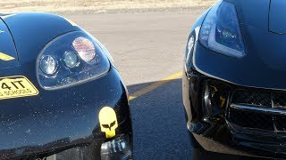 2014 Chevy C7 Corvette vs C6 Corvette Mashup Race Track Review  Part 2 [upl. by Weisbart]